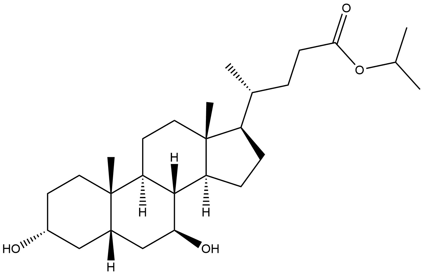 1-Methylethyl (3α,5β,7β)-3,7-dihydroxycholan-24-oate Struktur