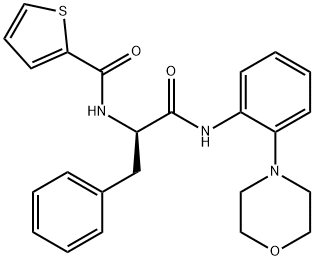 2-Thiophenecarboxamide, N-[(1R)-2-[[2-(4-morpholinyl)phenyl]amino]-2-oxo-1-(phenylmethyl)ethyl]- Struktur