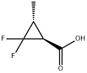 RAC-(1R,3S)-2,2-DIFLUORO-3-METHYLCYCLOPROPANE-1-CARBOXYLIC ACID, TRANS, 2209079-62-7, 结构式