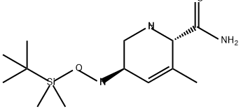 2-Pyridinecarboxamide, 5-[[[(1,1-dimethylethyl)dimethylsilyl]oxy]amino]-1,2,5,6-tetrahydro-3-methyl-, (2S,5R)- 化学構造式