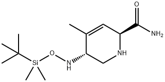 2-Pyridinecarboxamide, 5-[[[(1,1-dimethylethyl)dimethylsilyl]oxy]amino]-1,2,5,6-tetrahydro-4-methyl-, (2S,5R)- 化学構造式