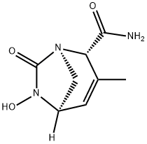 1,6-Diazabicyclo[3.2.1]oct-3-ene-2-carboxamide, 6-hydroxy-3-methyl-7-oxo-, (1R,2S,5R)- Struktur