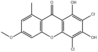 9H-Xanthen-9-one, 2,4-dichloro-1,3-dihydroxy-6-methoxy-8-methyl- Structure