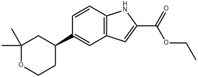 (S)-5-(2,2-二甲基四氢-2H-吡喃-4-基)-1H-吲哚-2-甲酸乙酯, 2212021-77-5, 结构式