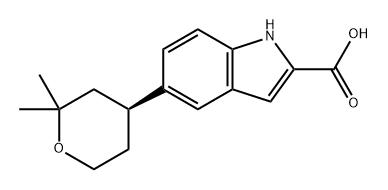 (S)-5-(2,2-二甲基四氢-2H-吡喃-4-基)-1H-吲哚-2-甲酸, 2212021-78-6, 结构式
