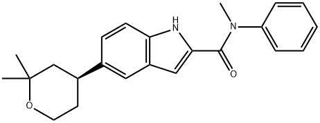 (S)-5-(2,2-二甲基四氢-2H-吡喃-4-基)-N-甲基-N-苯基-1H-吲哚-2-甲酰胺, 2212021-79-7, 结构式