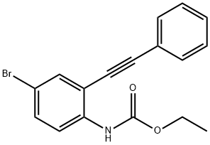 Carbamic acid, [4-bromo-2-(phenylethynyl)phenyl]-, ethyl ester (9CI) Structure