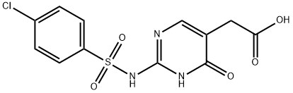 2-[2-(4-chlorobenzenesulfonamido)-6-oxo-1,6-dihy dropyrimidin-5-yl]acetic acid Structure