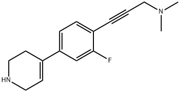2-Propyn-1-amine, 3-[2-fluoro-4-(1,2,3,6-tetrahydro-4-pyridinyl)phenyl]-N,N-dimethyl- 结构式