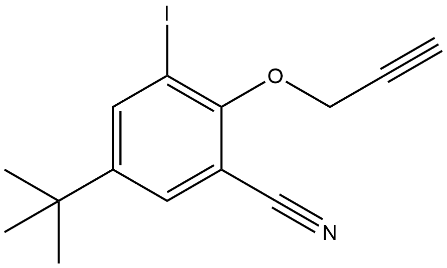 5-(1,1-Dimethylethyl)-3-iodo-2-(2-propyn-1-yloxy)benzonitrile Structure
