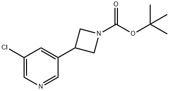 1-Azetidinecarboxylic acid, 3-(5-chloro-3-pyridinyl)-, 1,1-dimethylethyl ester 结构式