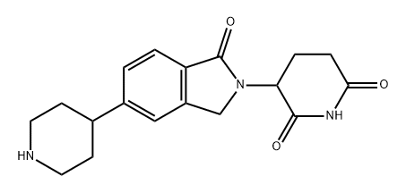 3-(1-氧代-5-(哌啶-4-基)异吲哚-2-基)哌啶-2,6-二酮, 2222115-40-2, 结构式