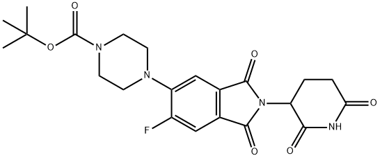 4-(2-(2,6-二氧代哌啶-3-基)-6-氟-1,3-二氧代异吲哚啉-5-基)哌嗪-1-甲酸叔丁酯, 2222116-02-9, 结构式
