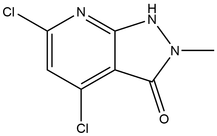 4,6-dichloro-2-methyl-1H-pyrazolo[3,4-b]pyridin-3(2H)-one Struktur