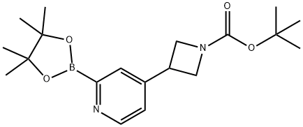 1-Azetidinecarboxylic acid, 3-[2-(4,4,5,5-tetramethyl-1,3,2-dioxaborolan-2-yl)-4-pyridinyl]-, 1,1-dimethylethyl ester,2223035-68-3,结构式