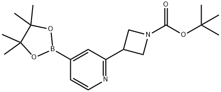 1-Azetidinecarboxylic acid, 3-[4-(4,4,5,5-tetramethyl-1,3,2-dioxaborolan-2-yl)-2-pyridinyl]-, 1,1-dimethylethyl ester 结构式