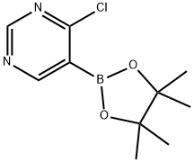 Pyrimidine, 4-chloro-5-(4,4,5,5-tetramethyl-1,3,2-dioxaborolan-2-yl)- Struktur