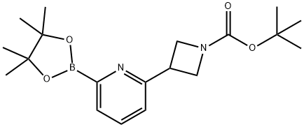 1-Azetidinecarboxylic acid, 3-[6-(4,4,5,5-tetramethyl-1,3,2-dioxaborolan-2-yl)-2-pyridinyl]-, 1,1-dimethylethyl ester Structure