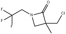 3-(chloromethyl)-3-methyl-1-(2,2,2-trifluoroethyl)azetidin-2-one 结构式