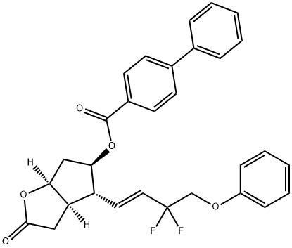 [1,1'-Biphenyl]-4-carboxylic acid, (3aR,4R,5R,6aS)-4-[(1E)-3,3-difluoro-4-phenoxy-1-buten-1-yl]hexahydro-2-oxo-2H-cyclopenta[b]furan-5-yl ester Structure