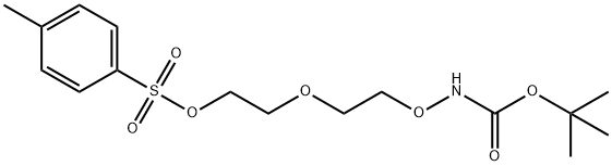 Carbamic acid, N-[2-[2-[[(4-methylphenyl)sulfonyl]oxy]ethoxy]ethoxy]-, 1,1-dimethylethyl ester Struktur