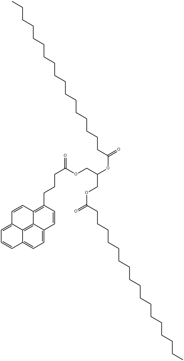 1-Pyrenebutanoic acid, 2,3-bis[(1-oxooctadecyl)oxy]propyl ester Struktur