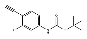(4-乙炔基-3-氟苯基)氨基甲酸叔丁酯 结构式