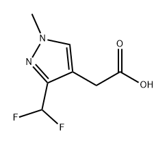 1H-Pyrazole-4-acetic acid, 3-(difluoromethyl)-1-methyl- Struktur