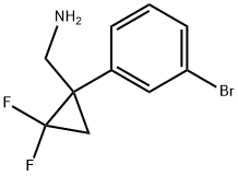 1-(3-Bromophenyl)-2,2-difluorocyclopropanemethanamine Struktur
