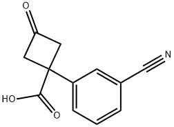 Cyclobutanecarboxylic acid, 1-(3-cyanophenyl)-3-oxo- Structure
