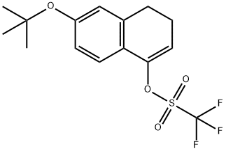METHANESULFONIC ACID, 1,1,1-TRIFLUORO-, 6-(1,1-DIMETHYLETHOXY)-3,4-DIHYDRO-1-NAPHTHALENYL ESTER, 2229713-83-9, 结构式