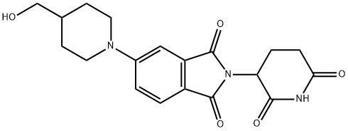 1H-Isoindole-1,3(2H)-dione, 2-(2,6-dioxo-3-piperidinyl)-5-[4-(hydroxymethyl)-1-piperidinyl]- Structure