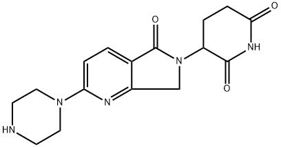 3-(5-oxo-2-(piperazin-1-yl)-5,7-dihydro-6H-pyrrolo[3,4-b]pyridin-6-yl)piperidine-2,6-dione Structure