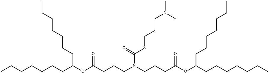 Butanoic acid, 4,4'-[[[[3-(dimethylamino)propyl]thio]carbonyl]imino]bis-, 1,1'-bis(1-heptyloctyl) ester Structure