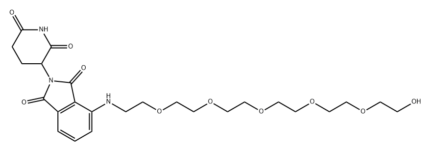 1H-Isoindole-1,3(2H)-dione, 2-(2,6-dioxo-3-piperidinyl)-4-[(17-hydroxy-3,6,9,12,15-pentaoxaheptadec-1-yl)amino]- Struktur