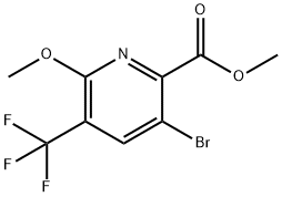 2-Pyridinecarboxylic acid, 3-bromo-6-methoxy-5-(trifluoromethyl)-, methyl ester Struktur