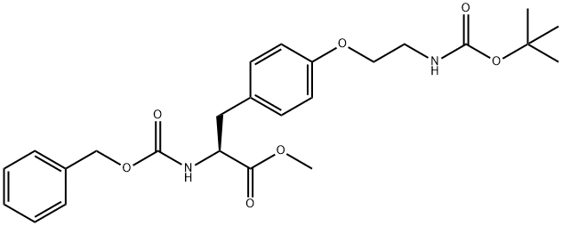 L-Tyrosine, O-[2-[[(1,1-dimethylethoxy)carbonyl]amino]ethyl]-N-[(phenylmethoxy)carbonyl]-, methyl ester 结构式
