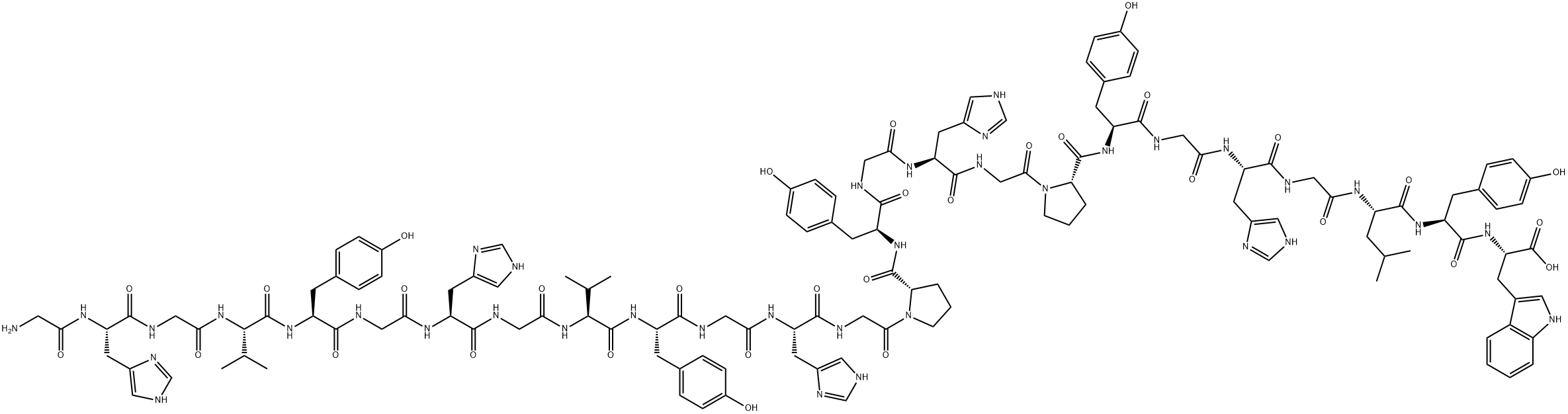 L-Tryptophan, glycyl-L-histidylglycyl-L-valyl-L-tyrosylglycyl-L-histidylglycyl-L-valyl-L-tyrosylglycyl-L-histidylglycyl-L-prolyl-L-tyrosylglycyl-L-histidylglycyl-L-prolyl-L-tyrosylglycyl-L-histidylglycyl-L-leucyl-L-tyrosyl-|