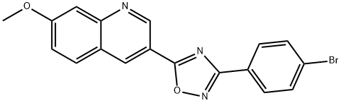 Quinoline, 3-[3-(4-bromophenyl)-1,2,4-oxadiazol-5-yl]-7-methoxy- Structure