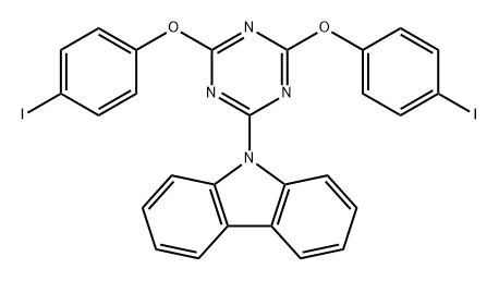 9H-Carbazole, 9-[4,6-bis(4-iodophenoxy)-1,3,5-triazin-2-yl]- 结构式
