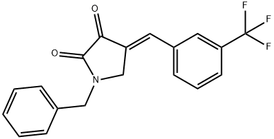 (E)-1-苄基-4-(3-(三氟甲基)亚苄基)吡咯烷-2,3-二酮, 2236073-64-4, 结构式