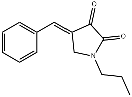 (E)-4-苯亚甲基-1-丙基吡咯烷-2,3-二酮 结构式