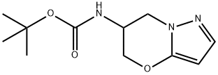 (6,7-二氢-5H-吡唑并[5,1-B][1,3]恶嗪-6-基)氨基甲酸叔丁酯 结构式