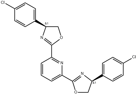 Pyridine, 2,6-bis[(4S)-4-(4-chlorophenyl)-4,5-dihydro-2-oxazolyl]- Structure