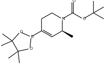 (S)-1-BOC-6-甲基-1,2,3,6-四氢吡啶-4-硼酸频哪醇酯, 2241432-85-7, 结构式
