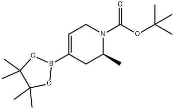1(2H)-Pyridinecarboxylic acid, 3,6-dihydro-2-methyl-4-(4,4,5,5-tetramethyl-1,3,2-dioxaborolan-2-yl)-, 1,1-dimethylethyl ester, (2S)- Struktur