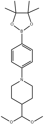 Piperidine, 4-(dimethoxymethyl)-1-[4-(4,4,5,5-tetramethyl-1,3,2-dioxaborolan-2-yl)phenyl]- Structure