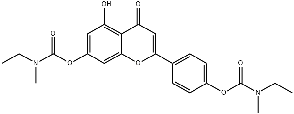 Carbamic acid, N-ethyl-N-methyl-, 4-[7-[[(ethylmethylamino)carbonyl]oxy]-5-hydroxy-4-oxo-4H-1-benzopyran-2-yl]phenyl ester|化合物 ACHE-IN-15