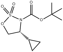 1,2,3-Oxathiazolidine-3-carboxylic acid, 4-cyclopropyl-, 1,1-dimethylethyl ester, 2,2-dioxide, (4R)- Structure
