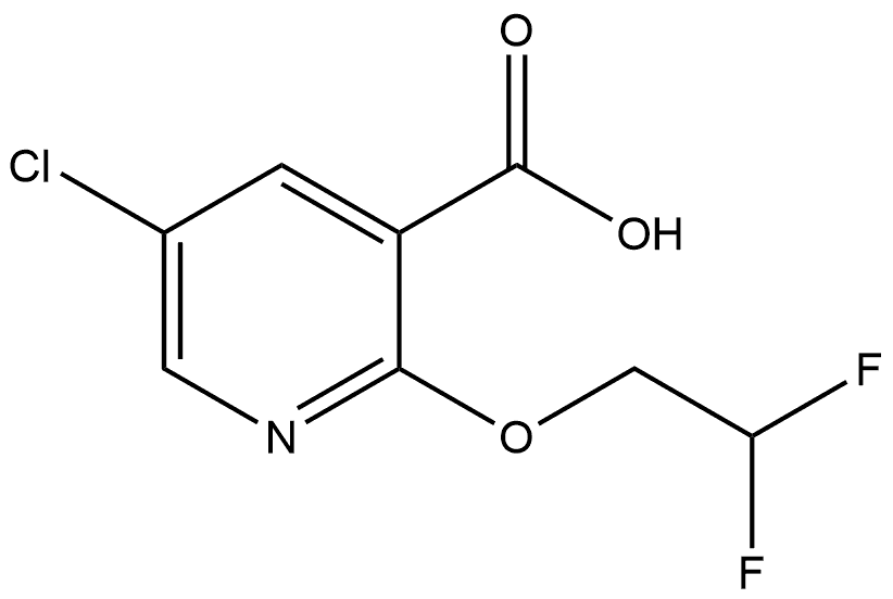 5-Chloro-2-(2,2-difluoroethoxy)-3-pyridinecarboxylic acid 结构式